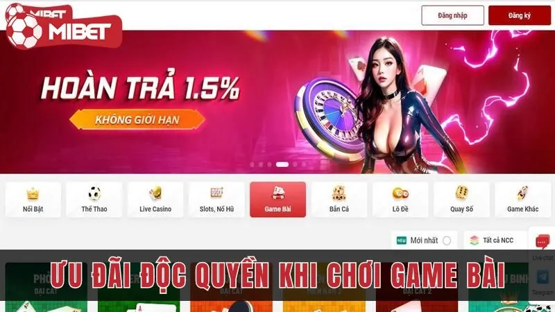 uu dai doc quyen khi choi game bai mibet